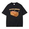 Gluten Morgen Chat Drôle Mème T-shirt Chats Stupides Humour Tee Coton Vintage Surdimensionné Hommes Femmes Tendance Streetwear Dames Hauts