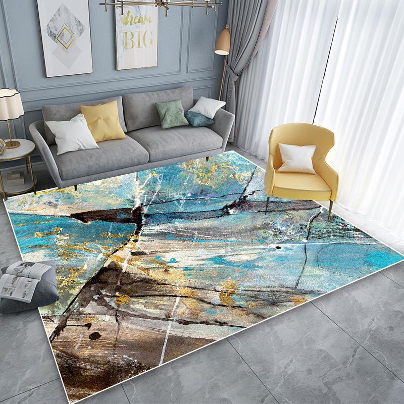 Modern Abstract Anti-slip Carpet Living Room Decoration Easy Clean Rugs Sofa Area Rugs Home Bedroom Cloakroom Washable Floor Mat