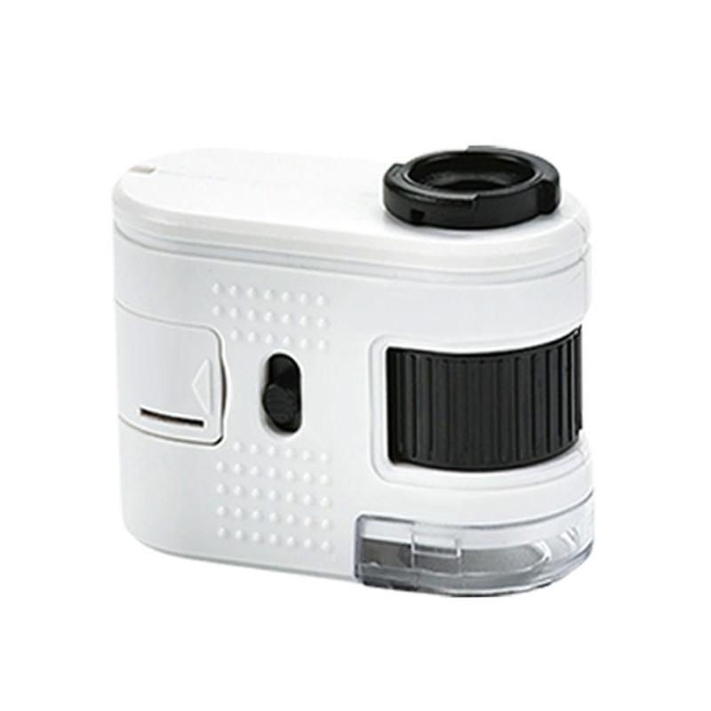 Portable 100X Magnification Mini Microscope for Smartphones with LED Illuminatiing and Clip On Design Jewels Magnifier