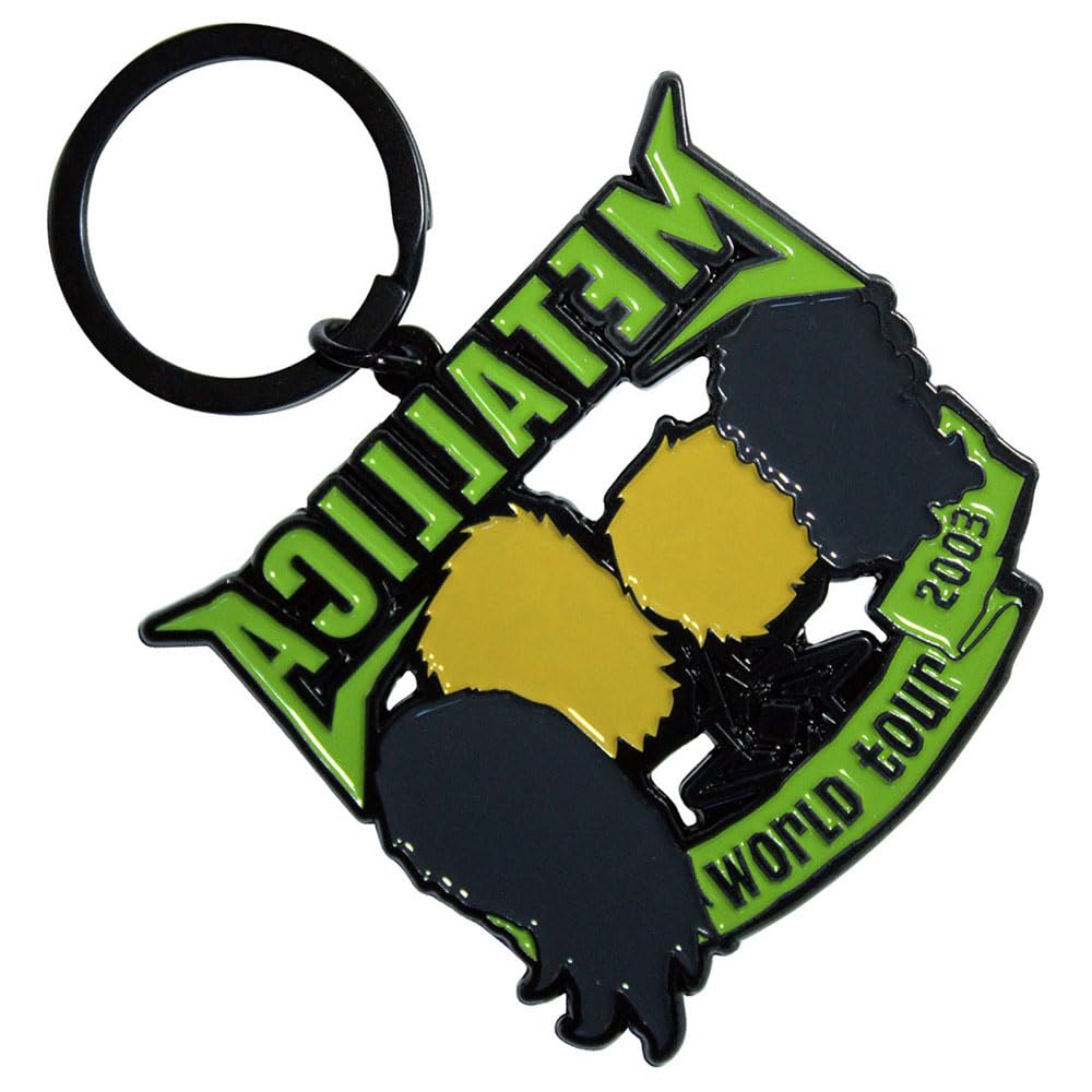 [Rock Off Officially Licensed Products] Metallica Since 1981 Heads Keychain Keychain Double Sided Size One Size, Green, Free Size