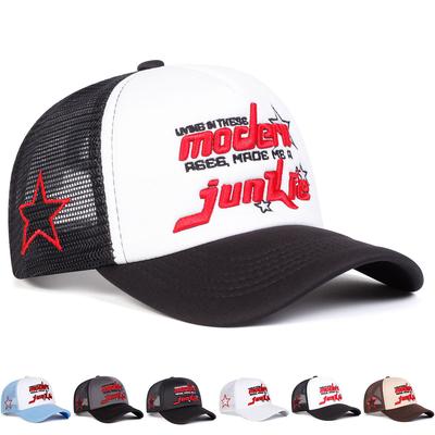 Cappellino da Baseball da Uomo con Ricamo di Lettere e Pentagramma Laterale Cappello a Rete Regolabile per Esterno Protezione Solare Cappello per il Tempo Libero Primavera Autunno Viaggio Turismo Vacanza al Mare