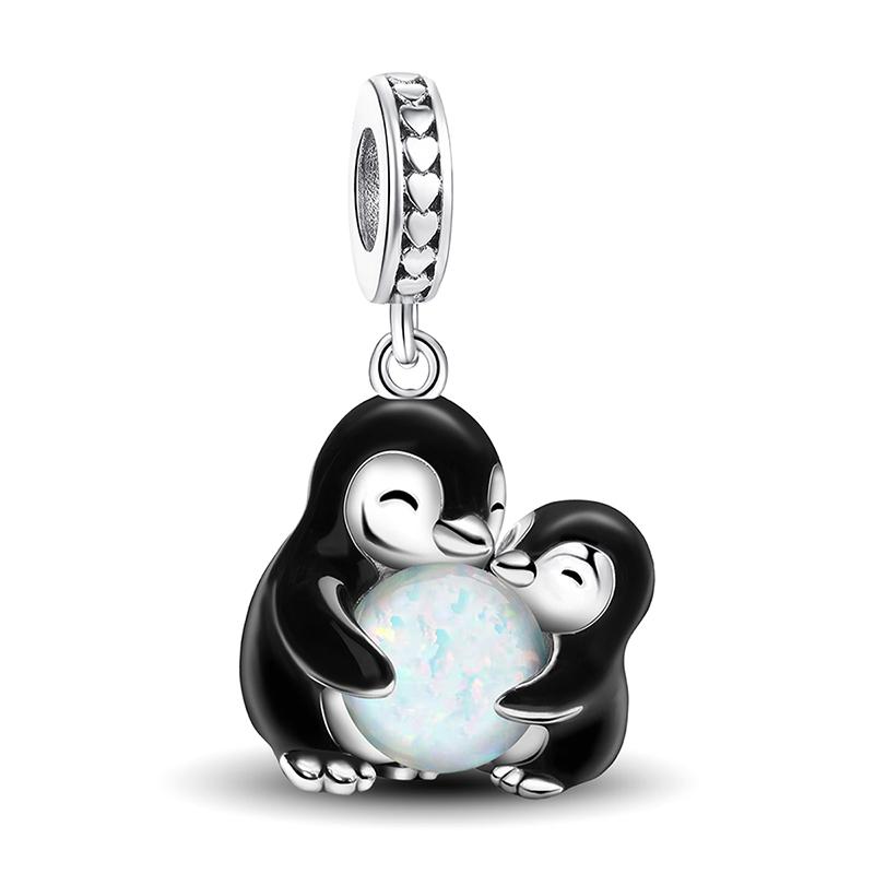 925 Silver Polar Bear Snowflake Hedgehog Winter Charm Bead DIY Bracelet Making High Quality Jewelry Gift