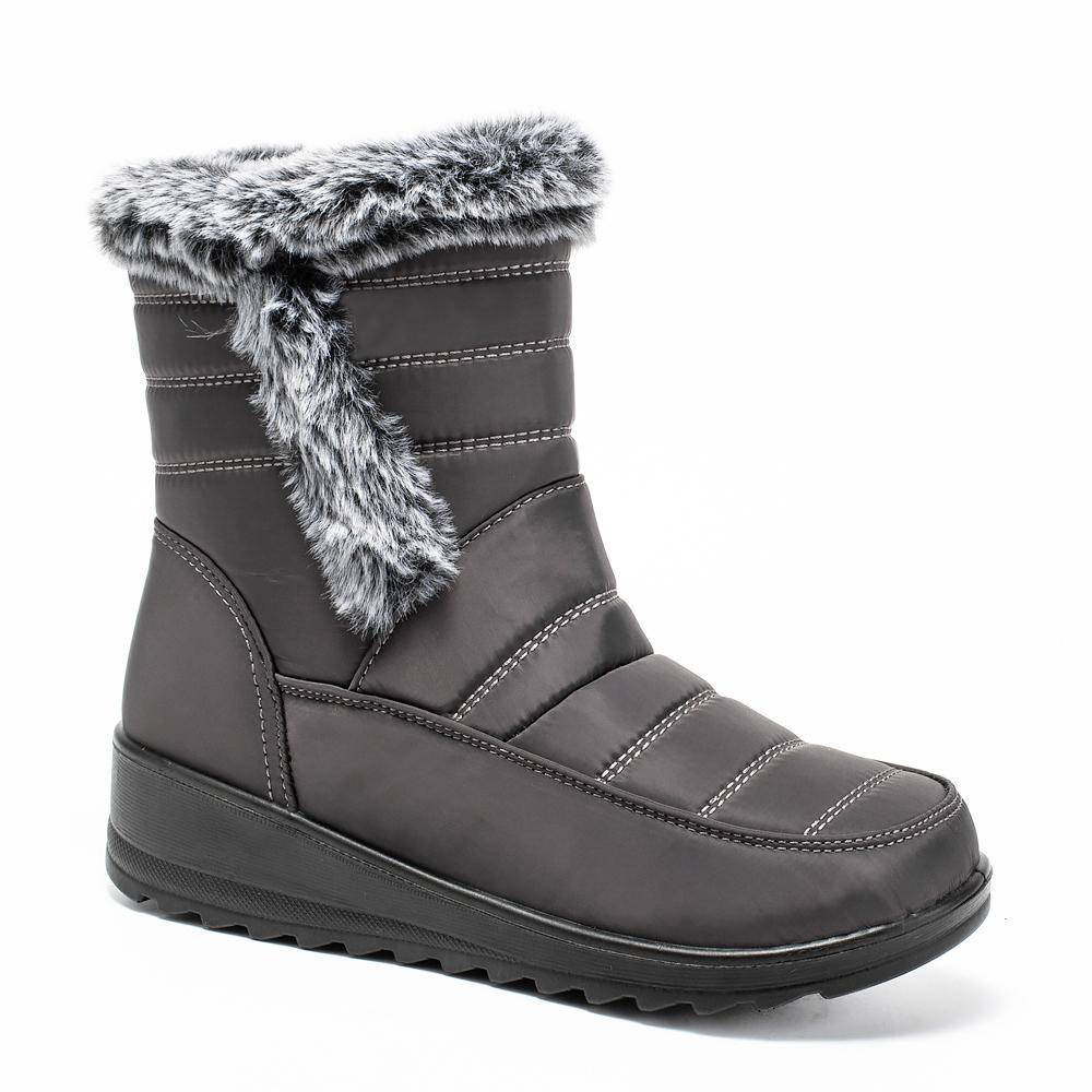 Femei Toamna Iarna Pantofi din blana de iepure Butoi inalt Cizme de zapada impermeabile cu fermoar lateral