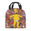 The S-Simpsons Face Accessories Insulated Lunch Bag For Travel Food Storage Bag Portable Cooler Thermal Lunch Boxes