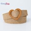 Elastic Stretch PP Grass Woven Sweet Decorative Dress Ladies Love Buckle Belt