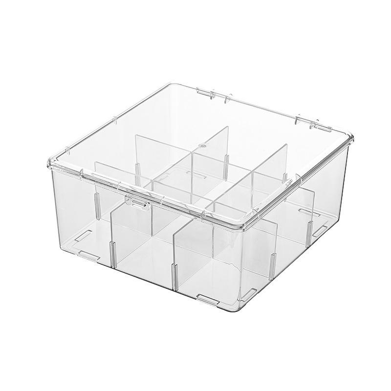 Transparent Large-Capacity Game Card and Cable Organizer with Removable Dividers