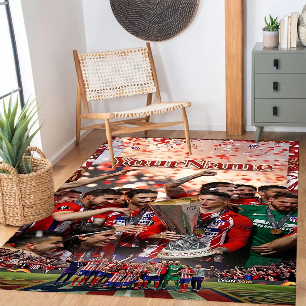 Atletico Madrid Customizable Name Floor Mat Perfect for Foyer Dormitory Living Rooms Decorate room Anti-slip Rug Office home decor Best for Christmas
