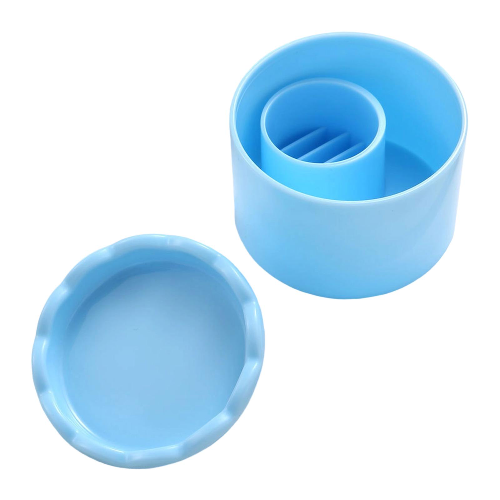 

Профессиональный очиститель кистей для нейл-арта и органайзер для блестящих ручек с пылезащитной крышкой для салонной эффективности, легкая очистка синий