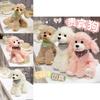 Plush Poodle Dog Toy With Checkered Scarf Design For Kids And Collectors