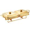 Rectangular Glass Alcohol Stove 1.8L Double-connected Food Heating Container Restaurant Daily Alcohol Pot