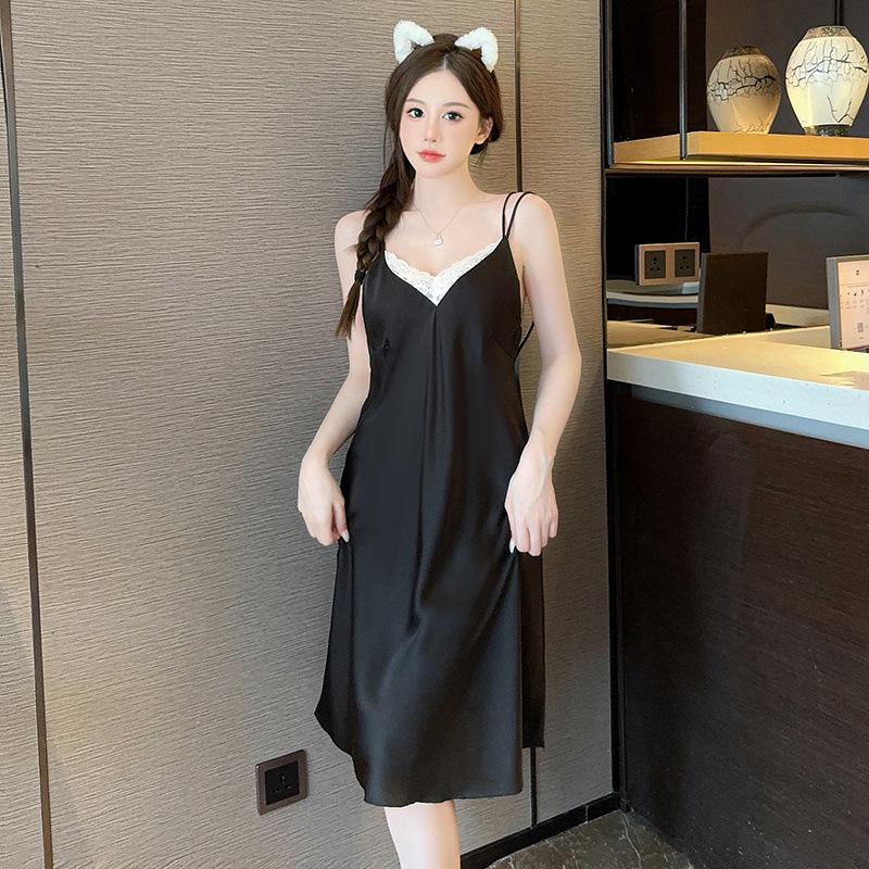 

Pajamas women s summer new high-end pure desire wind suspender pajamas sexy lace seduction loungewear M