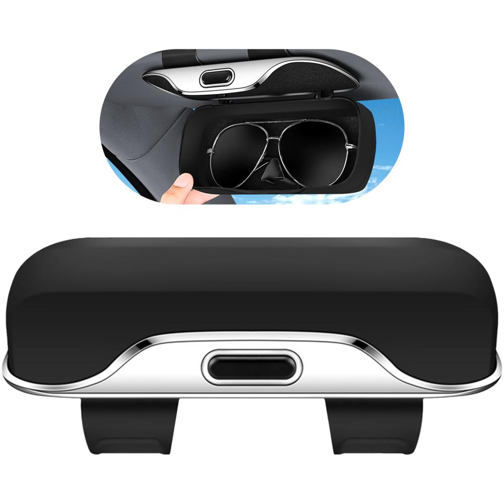 

Sun Visor Glasses Case Plastic Car Sunglasses Organizer Auto Eyewear Clip Sleek Car Glasses Holder For Driver Truck Suv чёрный