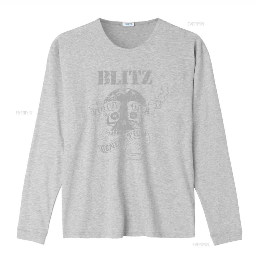 BLITZ Voice of a Generation Skull Print Black T Shirt for Men Small vintage Washed Breathable homme streetwear Casual Unisex