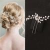 Handmade Women Rhinestone Simulated Pearl Crystal Hairpin Hair Accessories Hair Fork Headwear