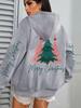 Merry Christmas Tree Print Women's Loose Y2K Hip Hop Hoodie