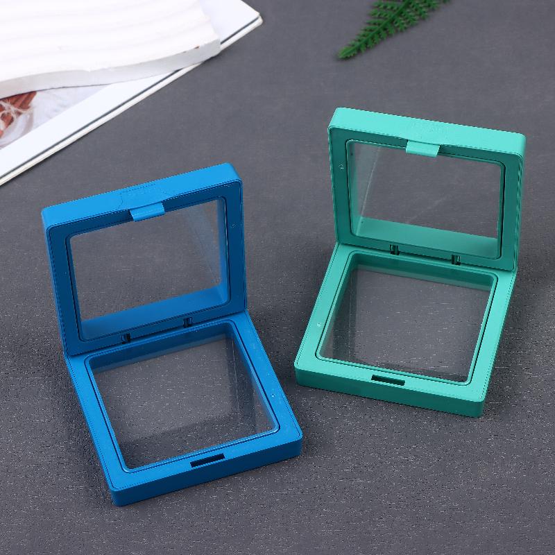 10Pcs Transparent Floating Display Box Plastic Film Jewelry Packaging Box Jewelry Necklace Ring And Collectible Storage Box