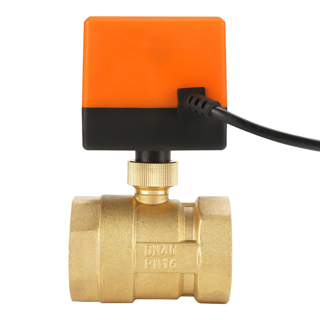 AC 220V 2 Way 3 Wire Brass Motorized Ball Valve Electrical Valve DN40 G1 1 2