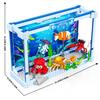 Non-Toxic 391Pcs Fish Tank Building Blocks Toys Model Ocean Fish Tank Assemble Puzzle Bricks Toy Sets For Kid Desktop Ornament Gifts