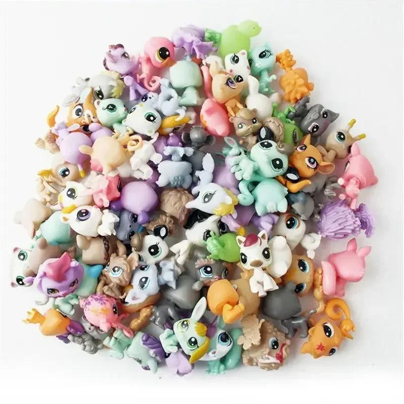 5/10PCS Random Animal Standing LPS Toy Short Hair Cat Collie Dachshund Spaniel Great Dane Action Figures Pet Shop