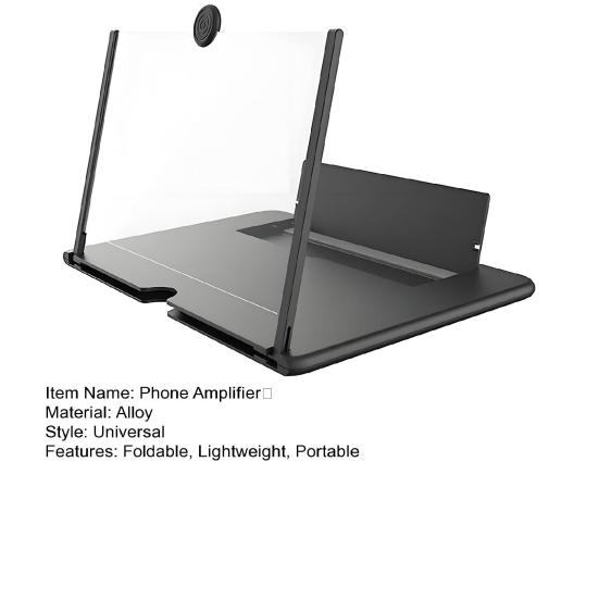 3D Phone Screen Magnifier 10/12-Inch Foldable Phone Screen Amplifier Stand Portable Mobile Phone Holder Eye Protection Gift for Movie Lovers