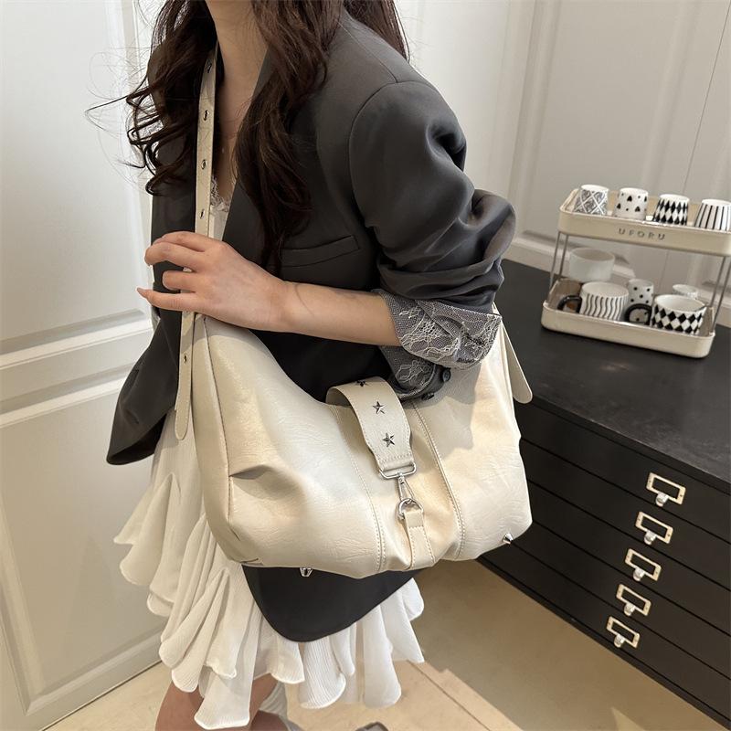Yogodlns New Casual Fashion Hobos Bags for Women Retro Sling-shoulder Crossbody Bag Versatile Ladies Purse High Quality PU Leather Handbag