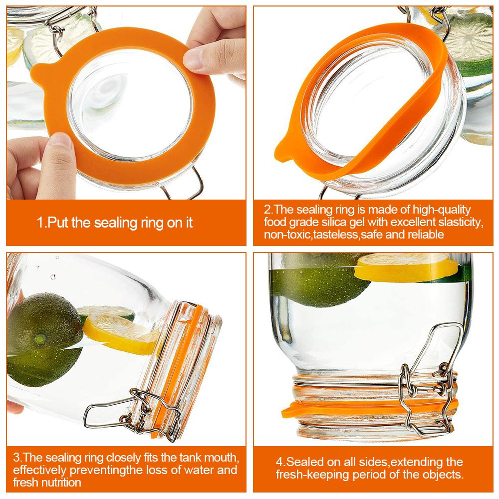 1Pc Leakproof Silicone Replacement Gasket Seals Reusable Seals Mason Jars O Rings Gaskets Rubber Sealings Canning Cup Accessory