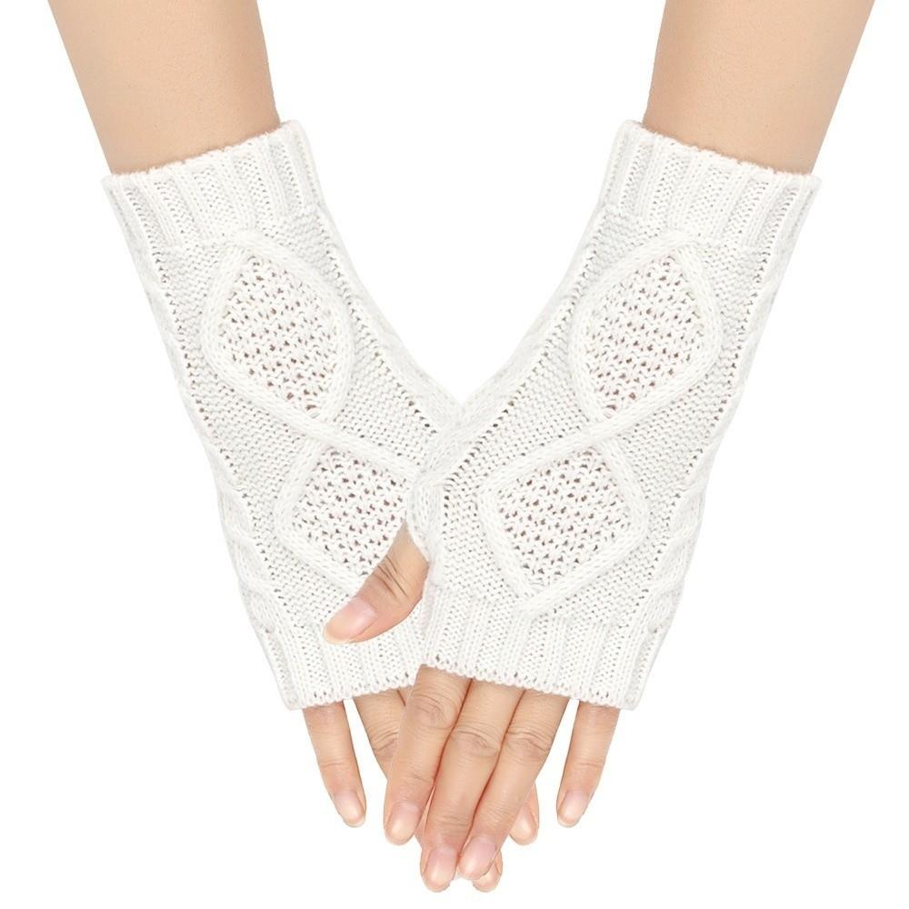 Knitted Crochet Fingerless Gloves Soft Warm Knit Mittens Fashion Typing Gloves  Cold Weather