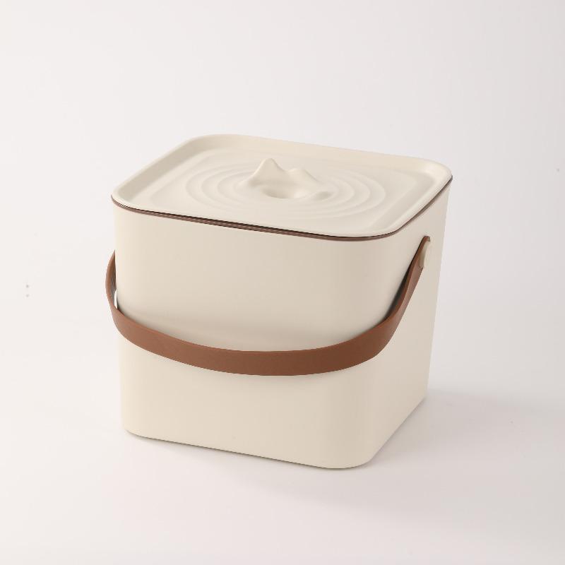 

Tea Waste Water Bowl, Double Layer Dry & Wet Separation Bucket with Drainage, Ceramic Tea Table Accessory for Office Home білий