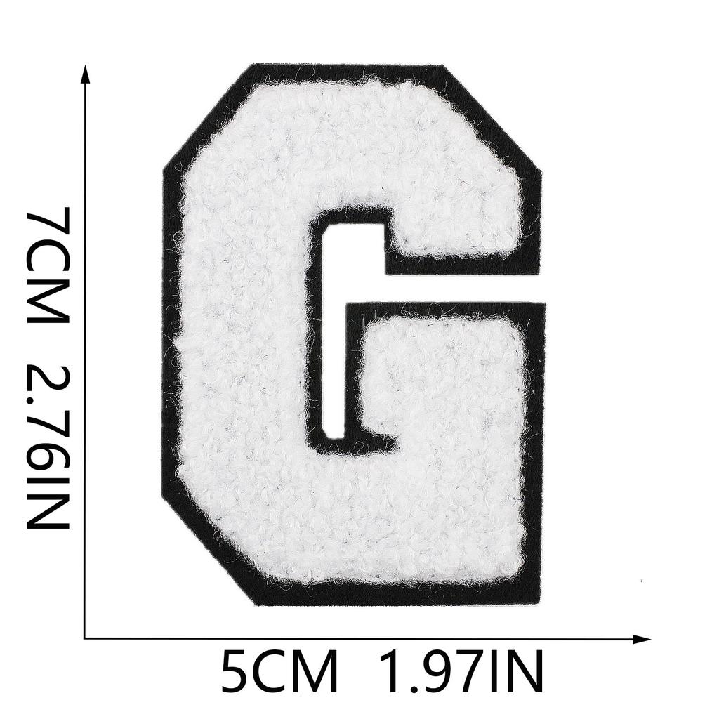 White 7Cm English Letter Embroidery Cloth Sticker Computer Embroidery Label Clothing Accessories Decorative Embroidery Sticker Ironing Stamp