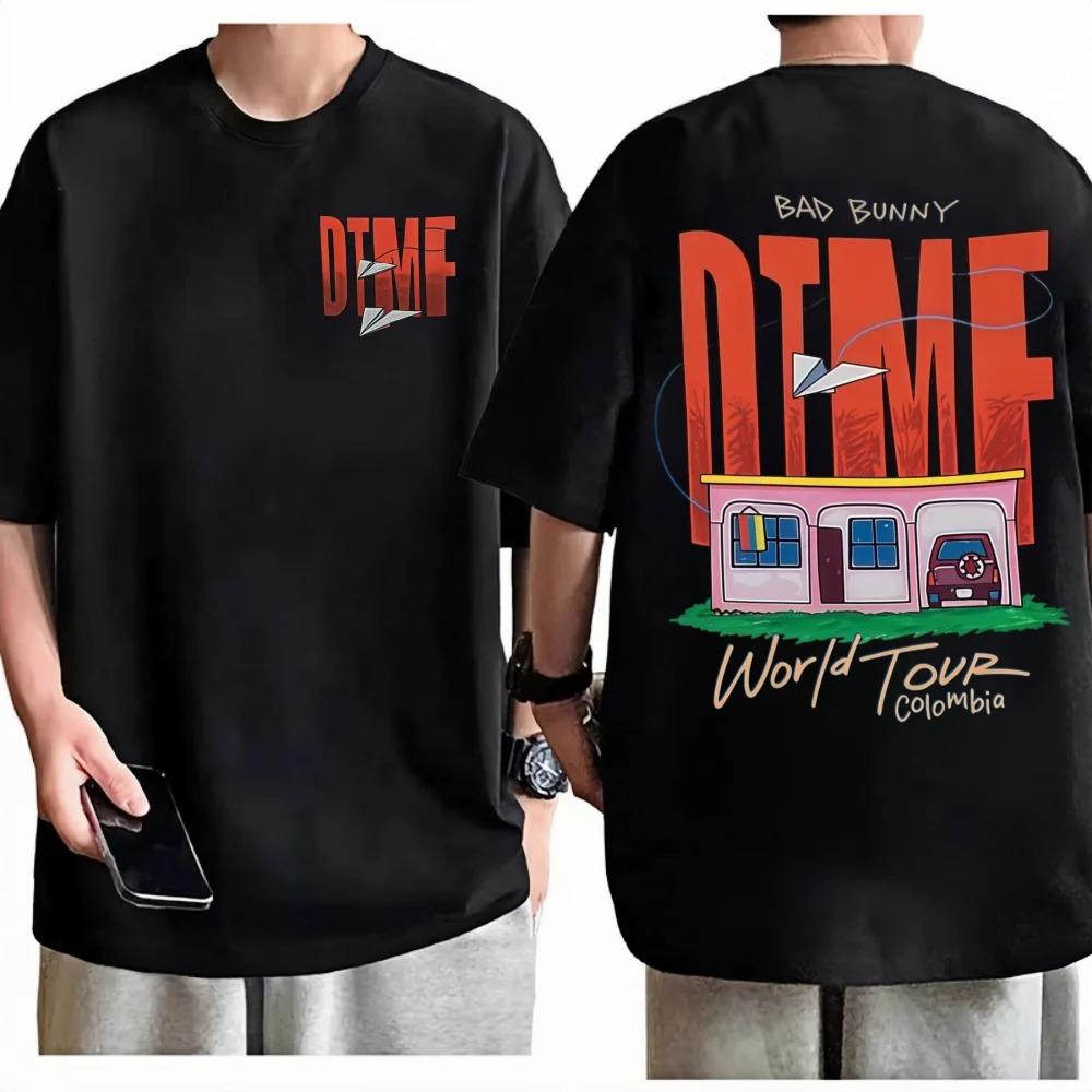 Camisetas Hip Hop Oversize Retro Unisex para Mujer Camiseta de Rapero Bad Bunny Debi Tirar Mas Fotos Camisetas del Tour Mundial DTMF Streetwear