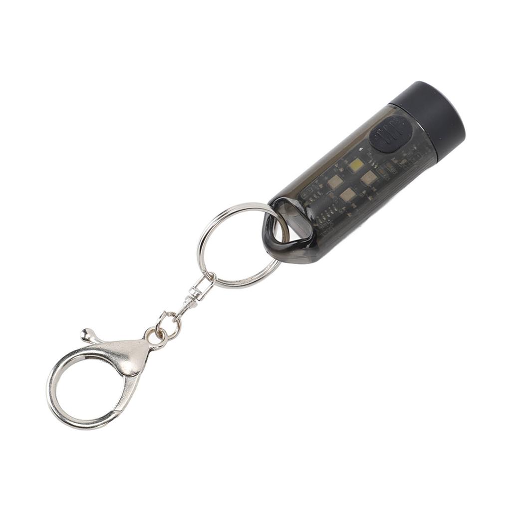 Outdoor Camping Keychain Flashlight Waterproof Portable USB Rechargeable Mini LED Flashlight Black