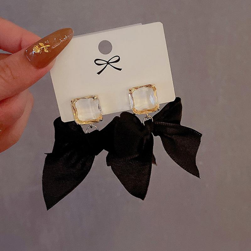 Exaggerated Big Bow Dainty Earrings Women S925 Silver Pin Korean Fairy Style Premium Dating Accessory Gift For Her