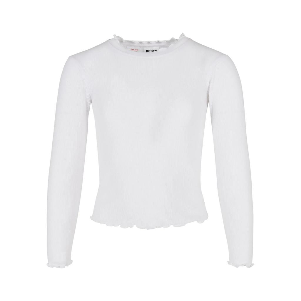 Urban Classics Girls Short Ribbed Long-Sleeved T-Shirt