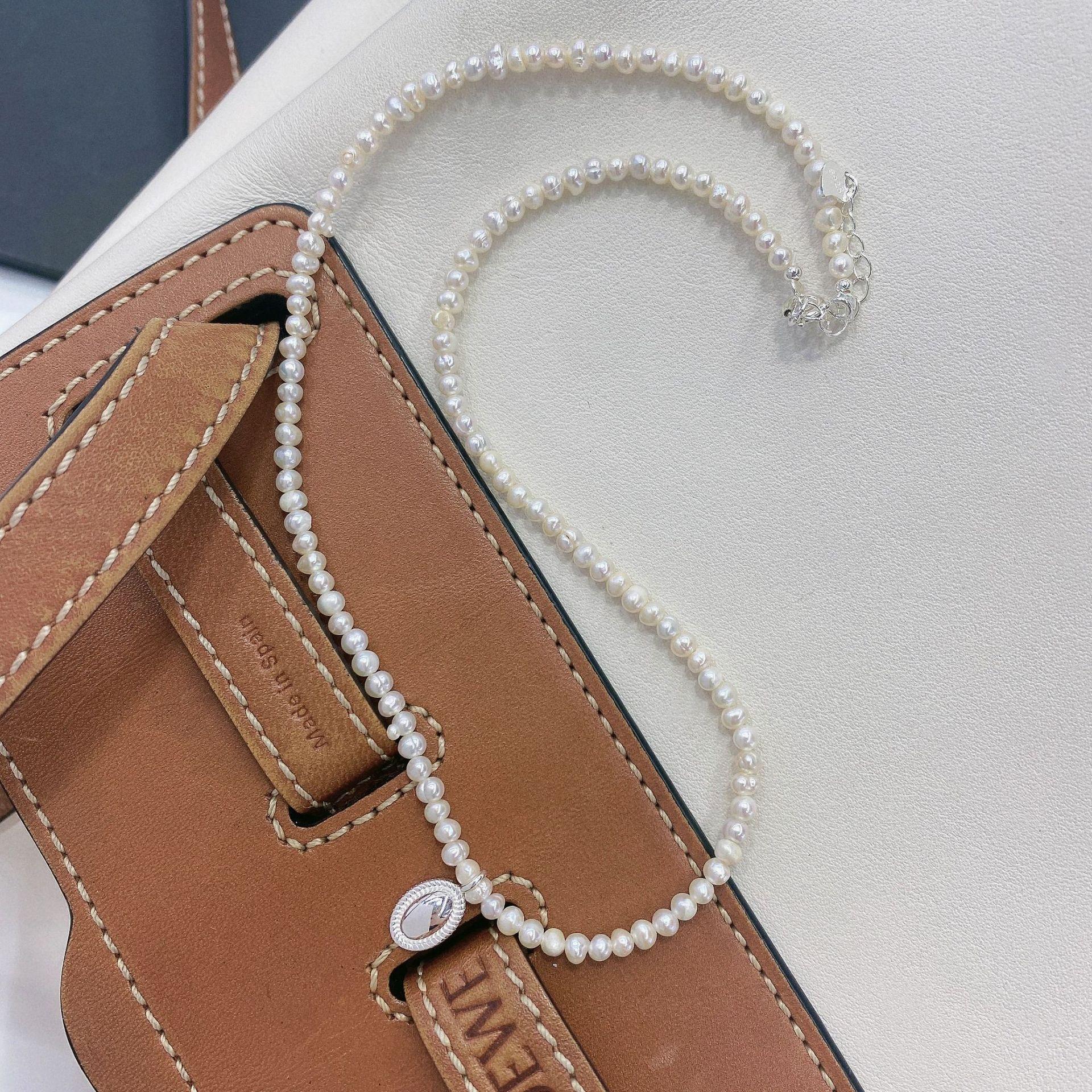 

Стерлинговое серебро S925, корейское издание, ожерелье с геометрическим жемчугом, легкое роскошное маленькое женское летнее дизайнерское ожерелье INS, крутой стиль 45CM