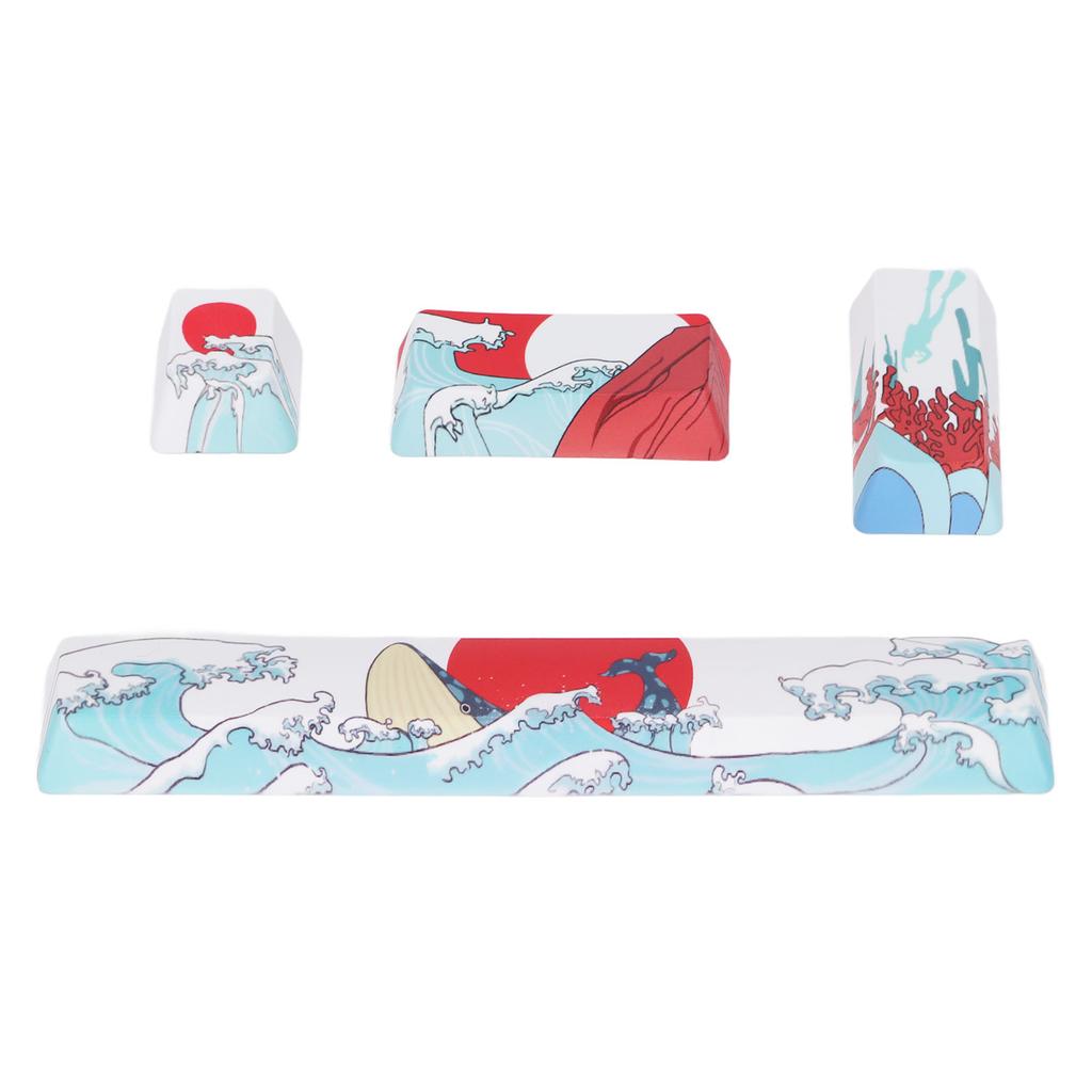 4Pcs Custom Keycaps Comfortable Feel Abrasion Resistance Cartoon Pattern DIY PTB Keycaps for