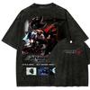 Classic Anime Manga Games Sonic Peripherals Print T-shirts Fashion Loose Oversized Tee Men Women Retro Washed Cotton Tops