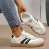 Women's Low-Top Sneakers Strap-Compatible- Minimalist Striped Lace-Up Round-Toe Casual with Sole,Soft Fab… More