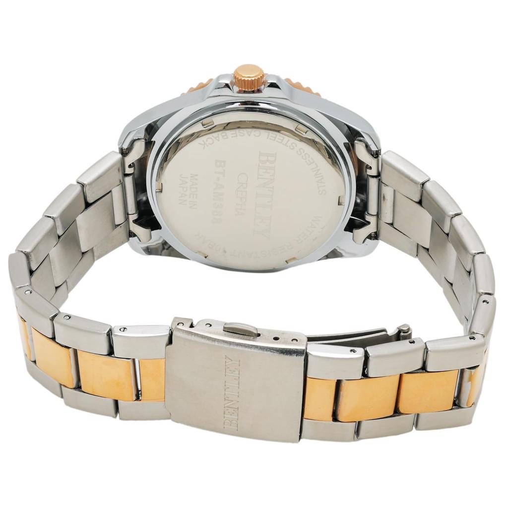 [Clefer] Analog Men's Solar Waterproof Metal Band Bentley Rose Gold BT-AM388-RDT Gold