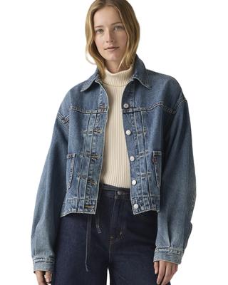Balloon Sleeve Trucker Denim Jacket Women's US M 003NQ-0003