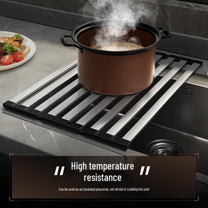 DANLE 304 Stainless Steel Foldable Sink Draining Rack