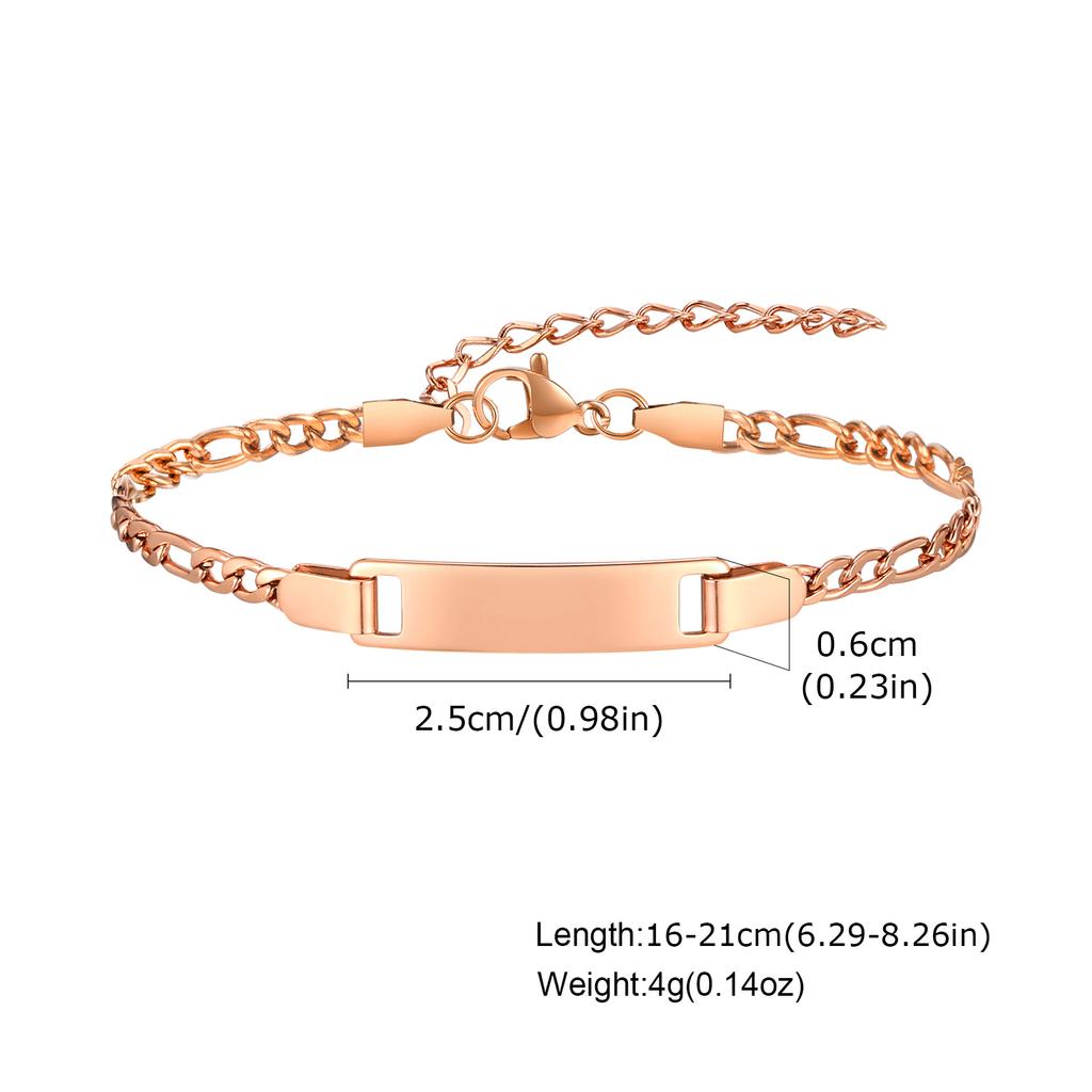 Bracelet Personnalisé Nom Date Gratuit pour Femmes, Acier Inoxydable Hypoallergénique, Bracelets Personnalisés Date Nom ID Anniversaire