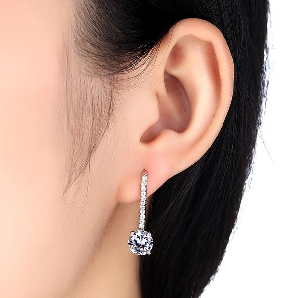 Three-Dimensional Eiffel Tower Zircon Drop Earrings - Light Luxury Jewelry for Women