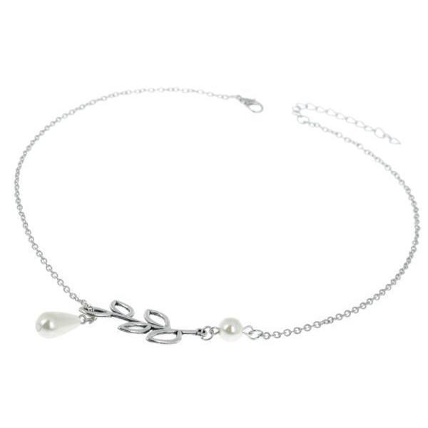 

Дерево Женщины Серебряный Лист Жемчужная Подвеска Сплав Ожерелье Ювелирные Изделия Мода Простые Подарки