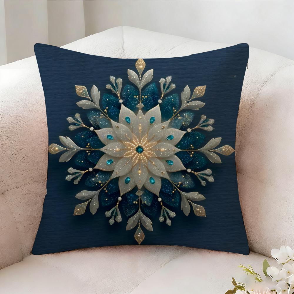 Snowflake Hexagonal Maple Leaf Pillow Case Pillowcase Doublesided Printed Sofa Cushion Bedroom Headboard Pillow