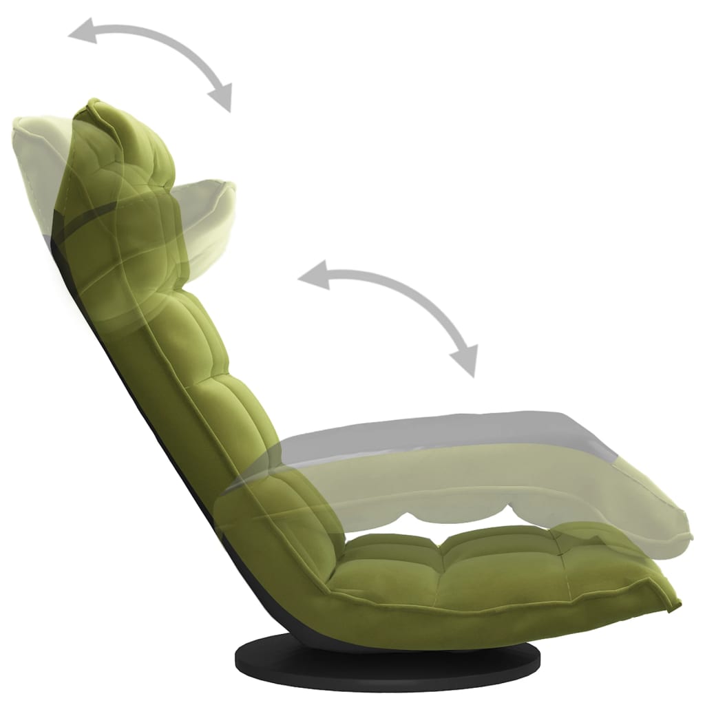 Floor Chair Swivel Light Green Velvet