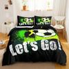 Soccer Duvet Cover Set Soccer Comforter Cover for Kids Girls Teens Sports Theme Breathable Let's Go Twin Polyester Qulit Cover