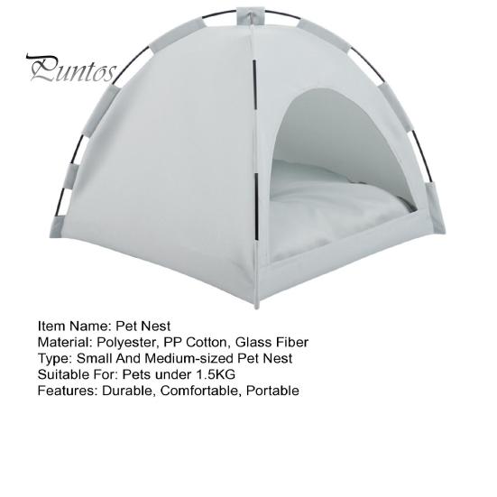 Haustier-Zeltbett mit Baldachin, tragbares Katzenbett, erhöhtes Haustierbett, atmungsaktives, weiches Katzenzeltnest für drinnen und draußen, Reisen und Strand
