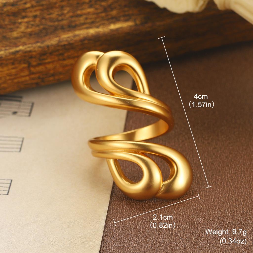 Twist Simple Line Hollow Ring Geometric Irregular European and American Personality Niche Open Ring Temperament Jewelry