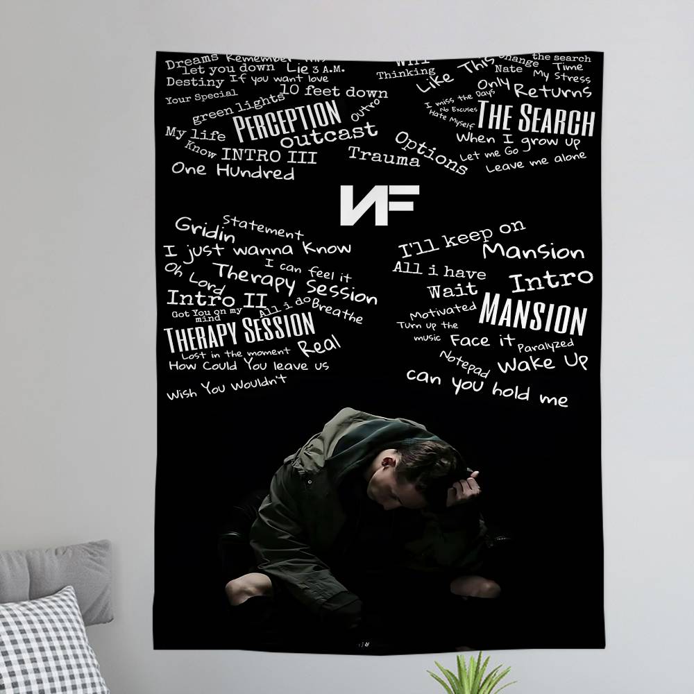 NF Rapper Printed Large Wall Tapestry Art Science Fiction Room Home Decor Decor Blanket