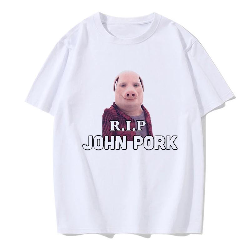 Women Funny Pig Tops Tshirt John Pork Is Calling Answer Call Phone Y2k Tee Shirt Gothic Hip Hop T-shirt Streetwear Clothes